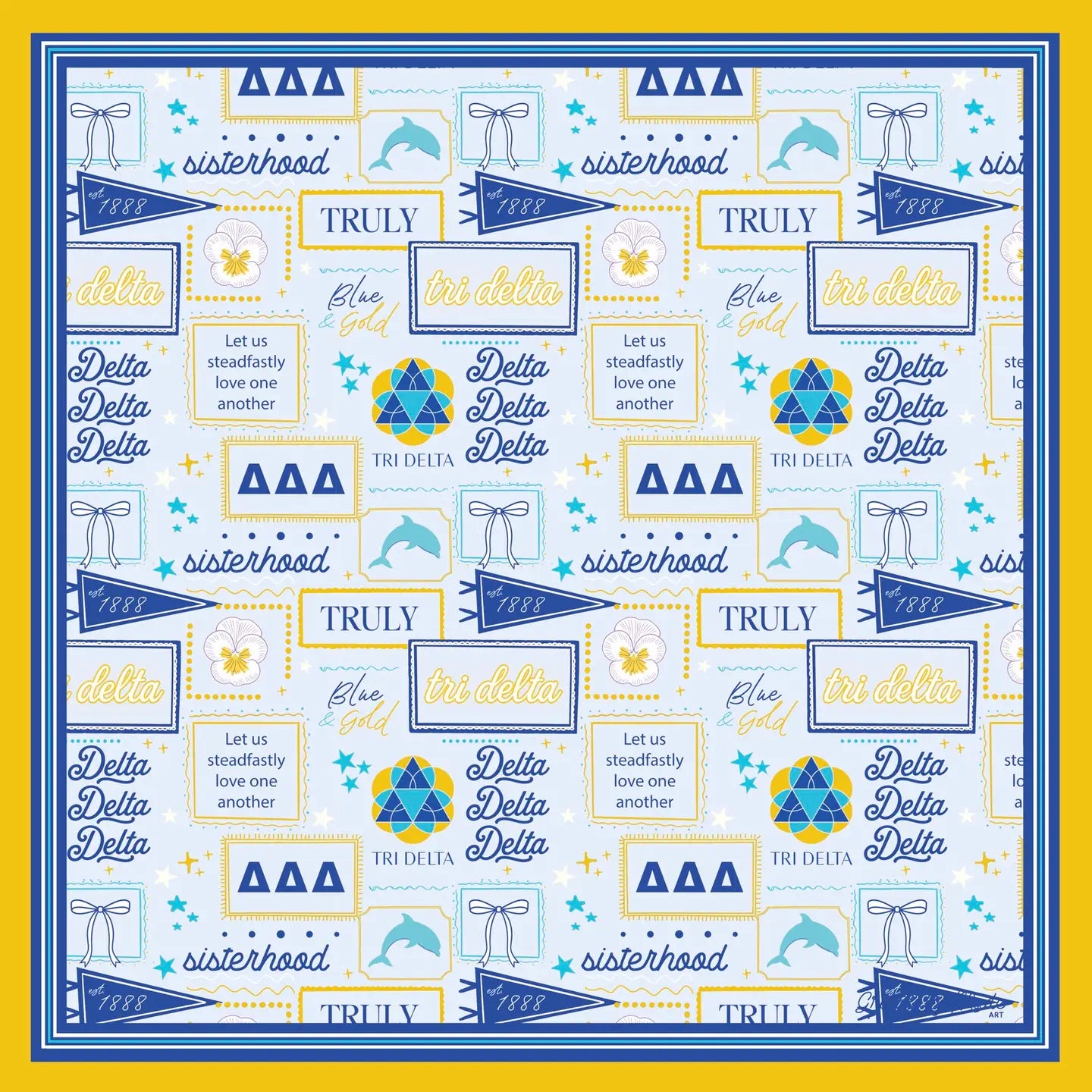 Delta Delta Delta Silk Scarf