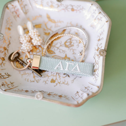 Alpha Gamma Delta Embroidered Keychain