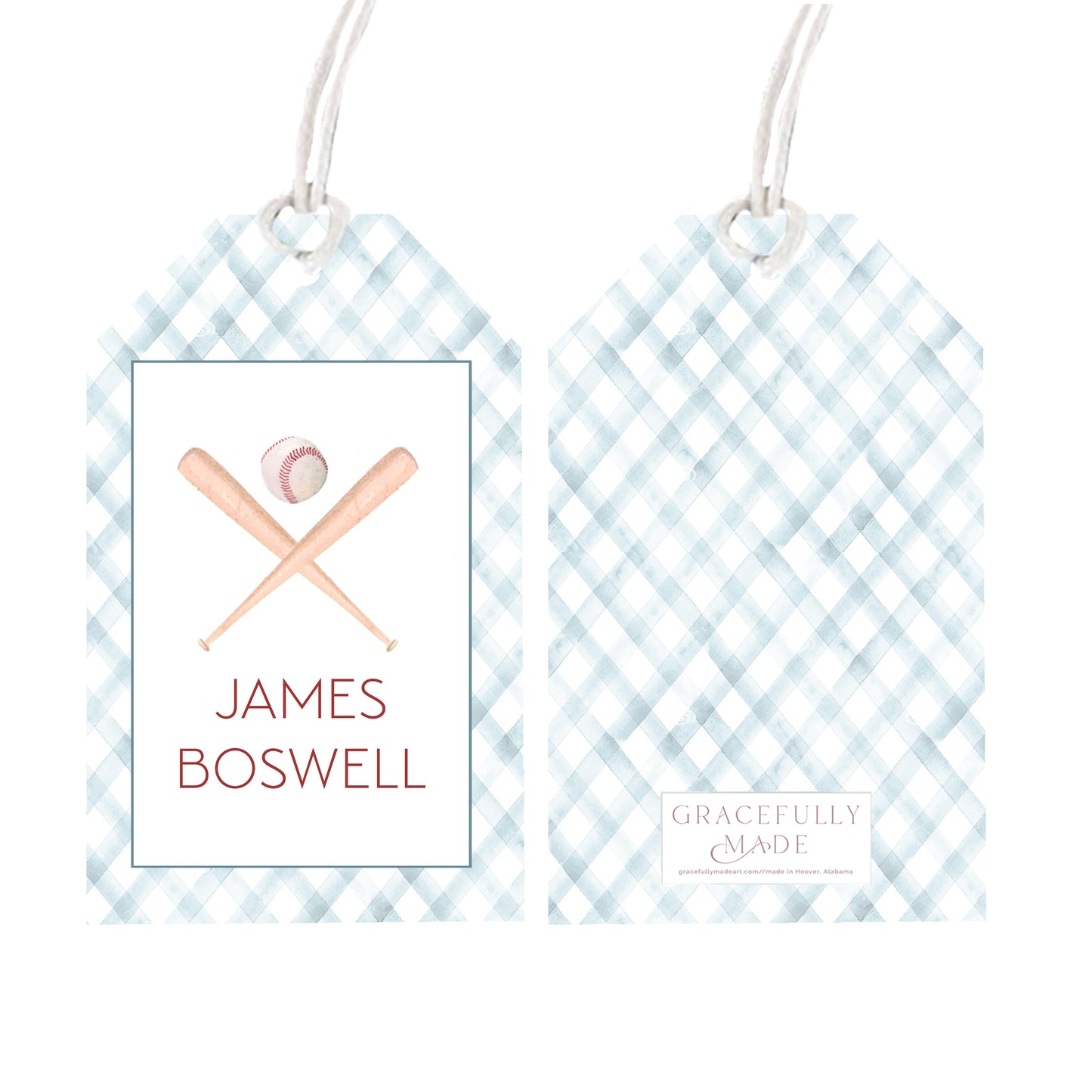 Personalized baseball gift tags
