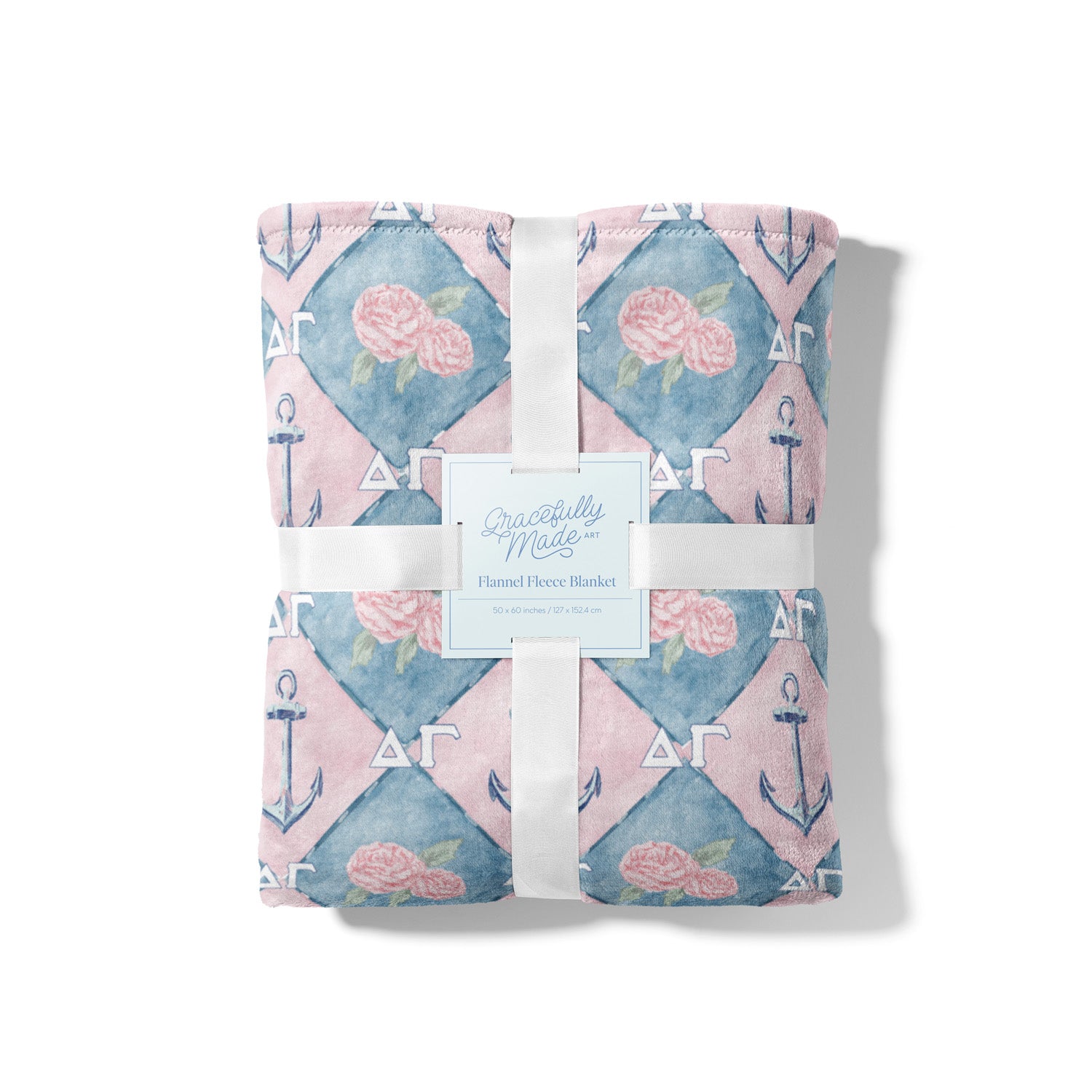 Delta Gamma Flannel Fleece Blanket – Gracefully Made Art
