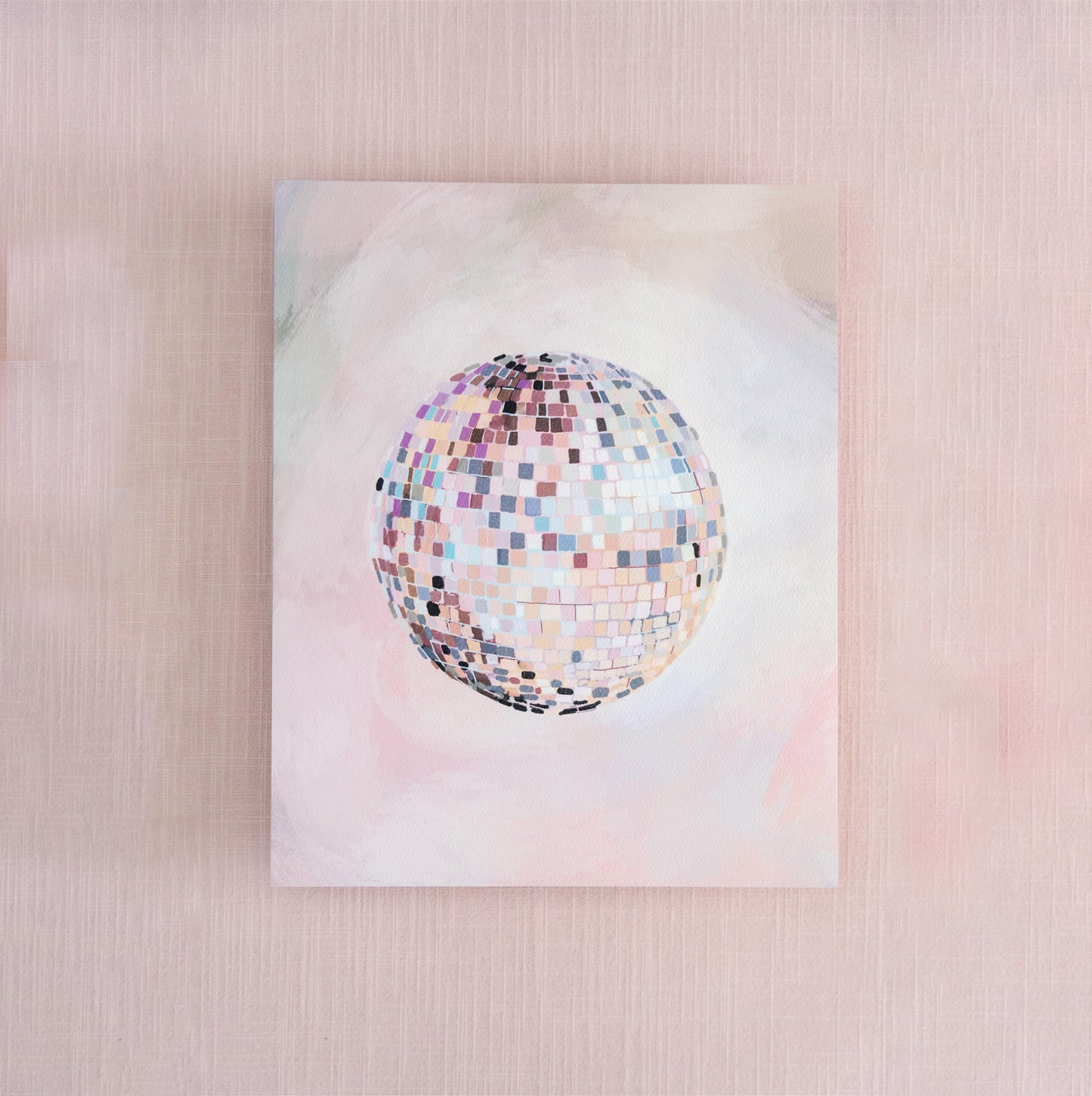 Watercolor colorful disco ball inspired by Taylor Swift.