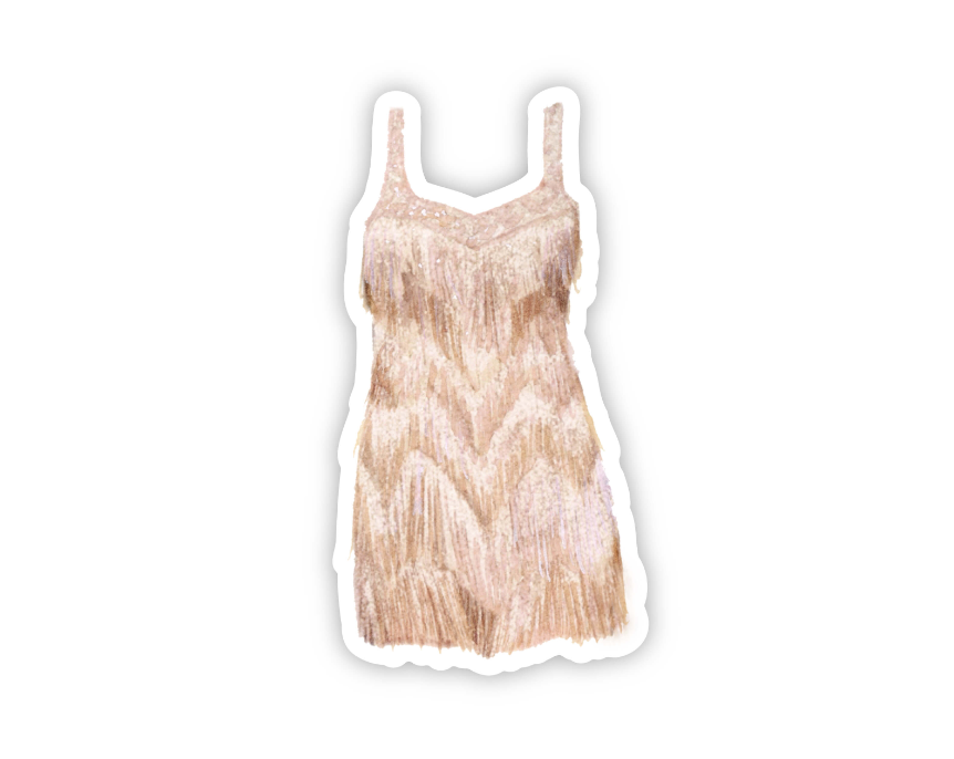 Gold Fringe Costume Sticker Gracefully Made Art Gold Fringe Costume Sticker Gracefully Made Art