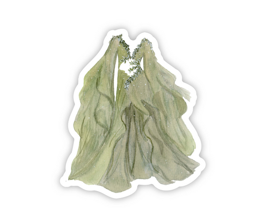 Watercolor sticker of Taylor Swift's folklore dress from the Eras Tour.