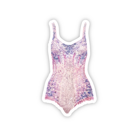 Sticker featuring original watercolor art of one of Taylor Swift's Eras Tour Costumes.