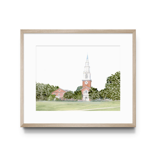 Watercolor art print of Samford University's Reid Chapel.