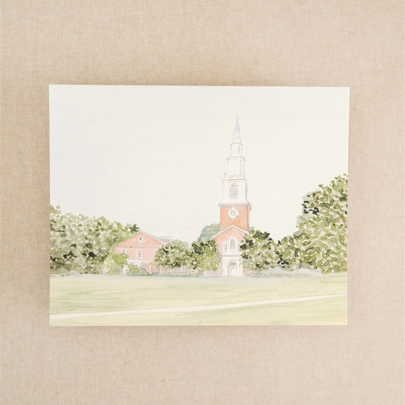 Watercolor art print of Samford University's Reid Chapel.