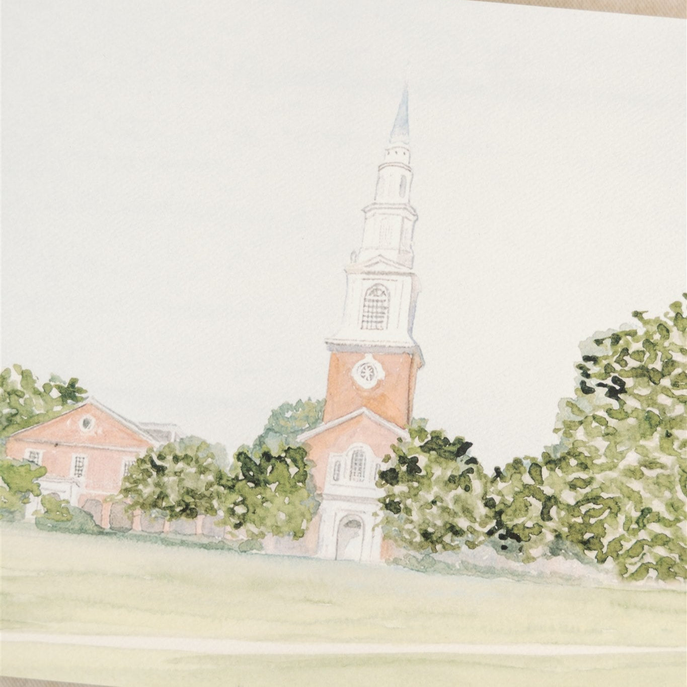 Watercolor art print of Samford University's Reid Chapel.