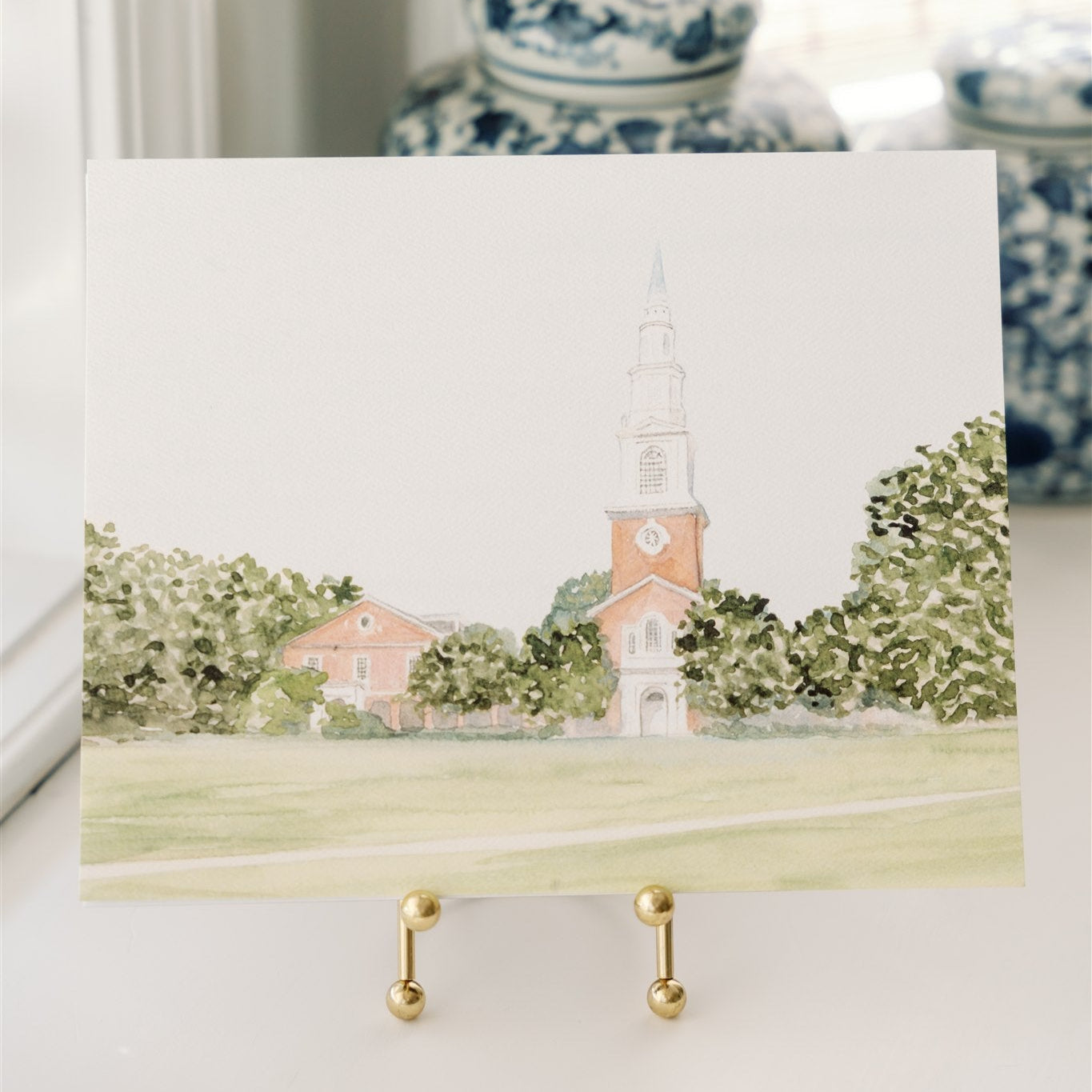 Watercolor art print of Samford University's Reid Chapel.