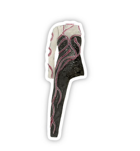 Watercolor sticker of one of Taylor Swift's Eras Tour Costumes.