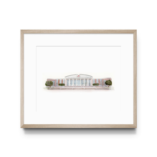 Watercolor print of the University of Alabama's Coliseum.