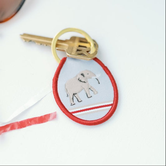 Embroidered Keychain of the University of Alabama elephant.