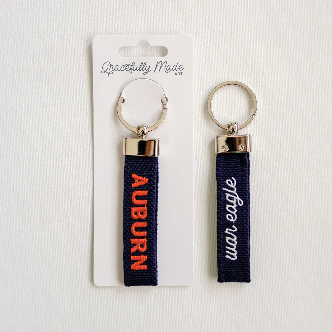 Auburn - War Eagle Embroidered Keychain