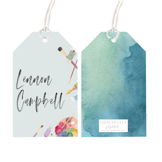 Personalized art gift tags