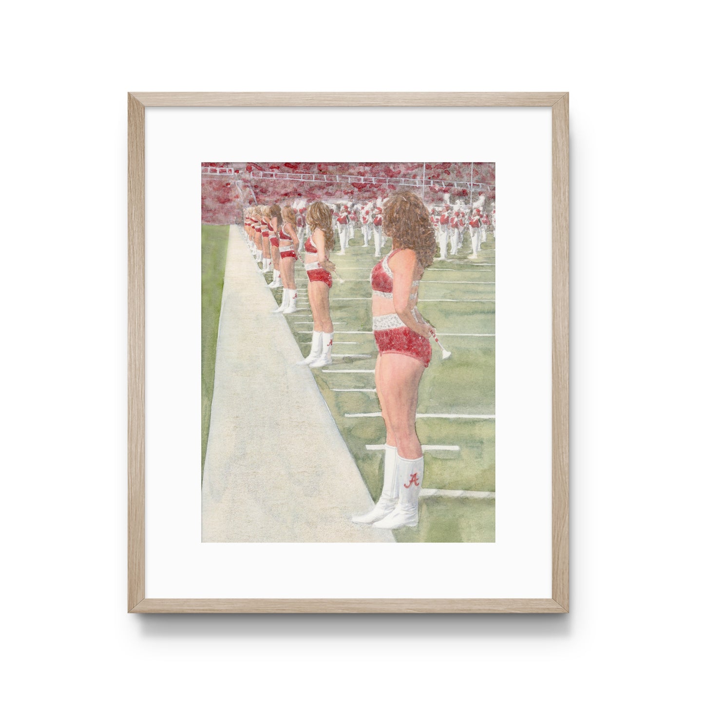 University of Alabama Crimsonette Art Print (Brunette Curly)