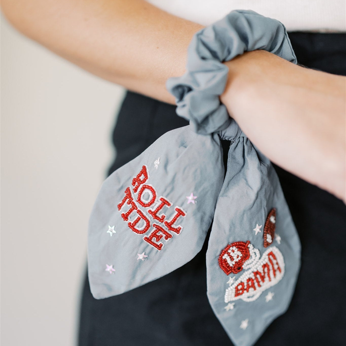 University of Alabama Beaded Scrunchie