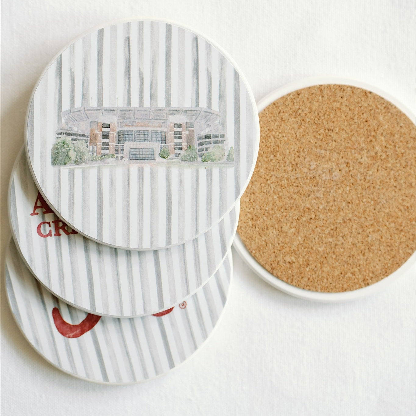 Ceramic Alabama Striped Coasters