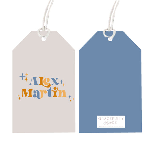 Personalized retro gift tags