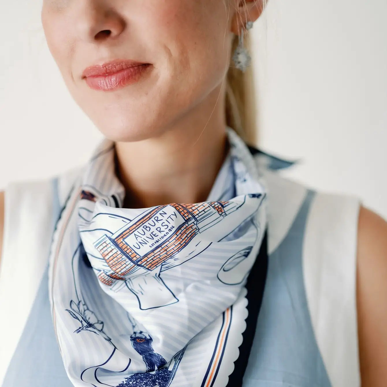 Auburn University Striped Silk Scarf