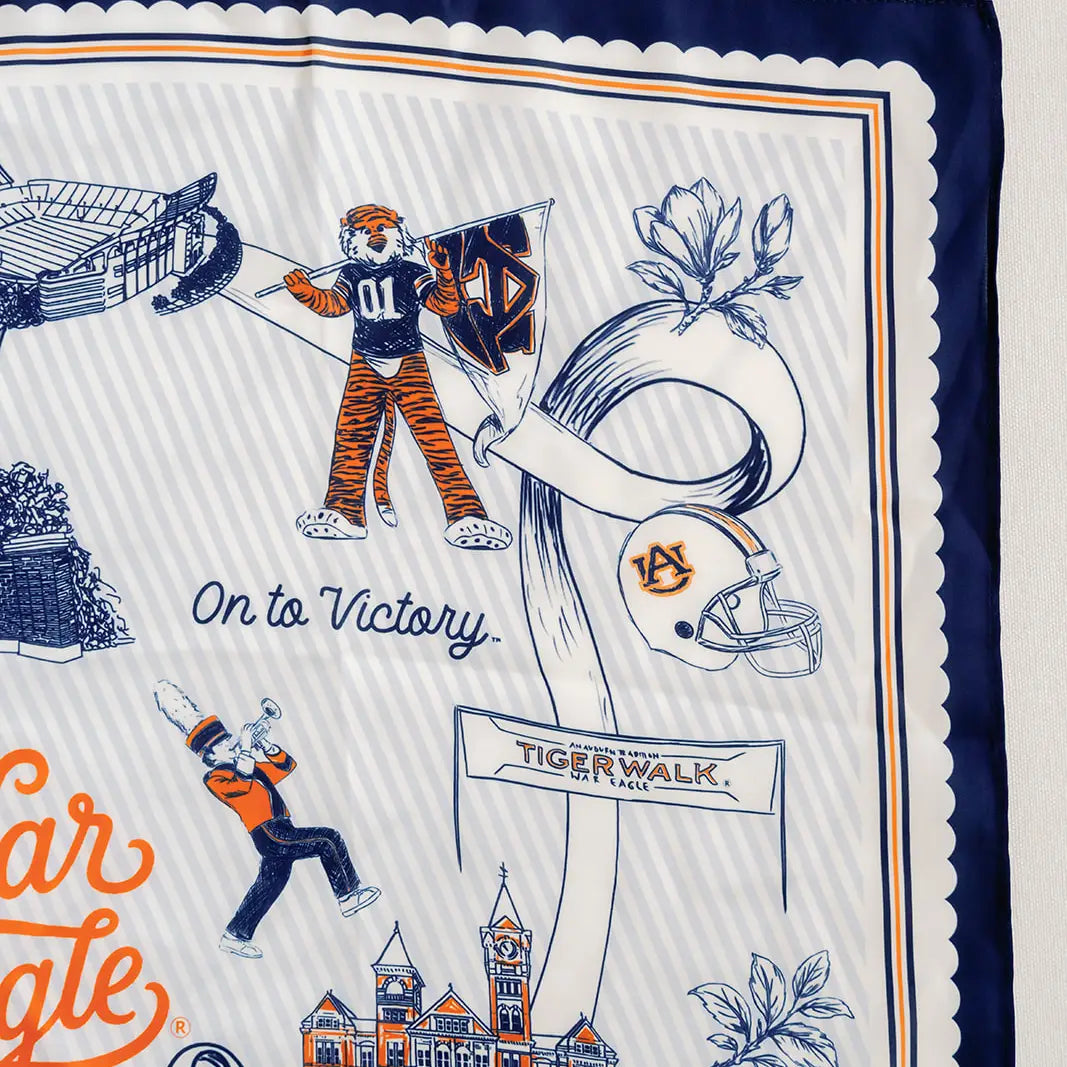 Auburn University Striped Silk Scarf