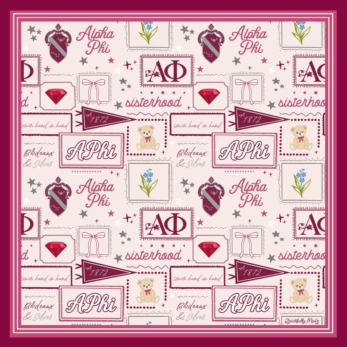 Alpha Phi Silk Scarf