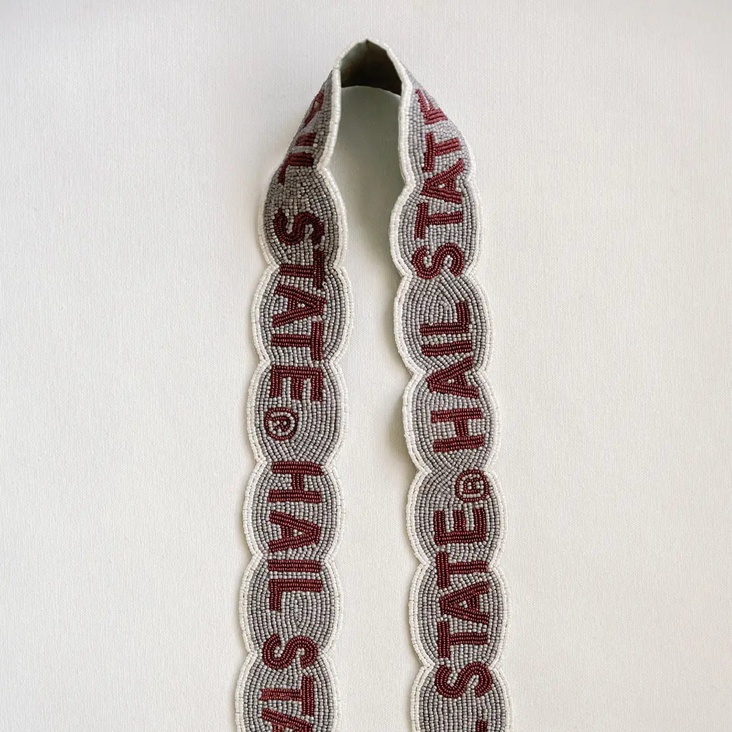 Mississippi State University Fully Beaded Scalloped Purse Strap