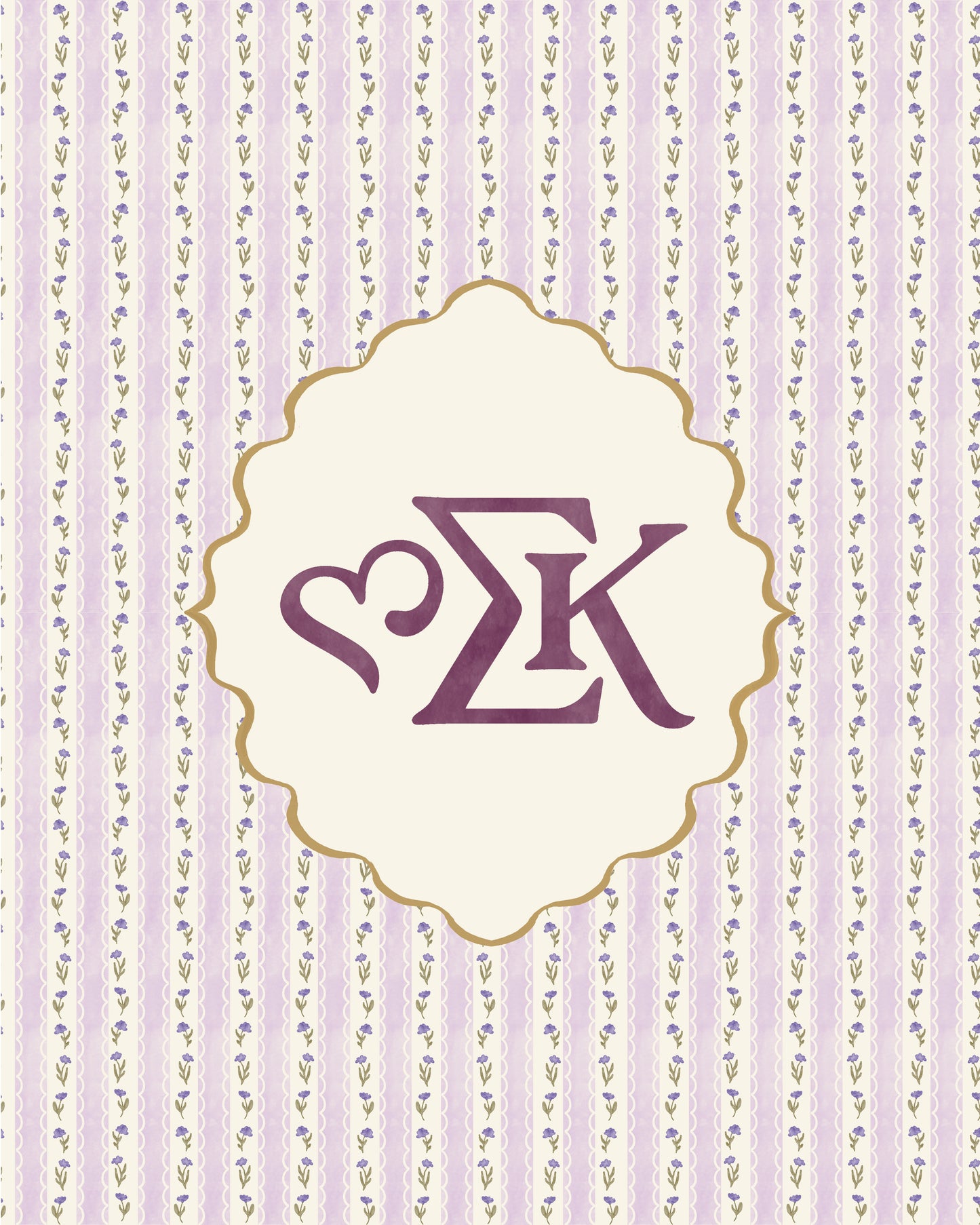 Sigma Kappa Art Print Stripes