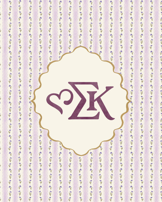 Sigma Kappa Art Print Stripes