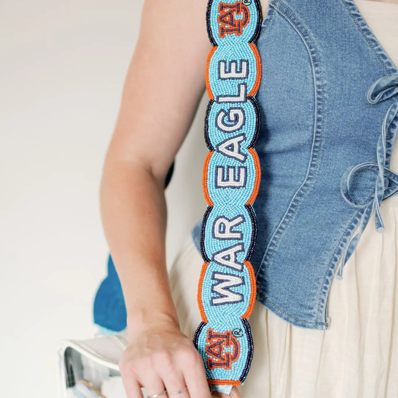 Auburn Fully Beaded Scalloped Purse Strap
