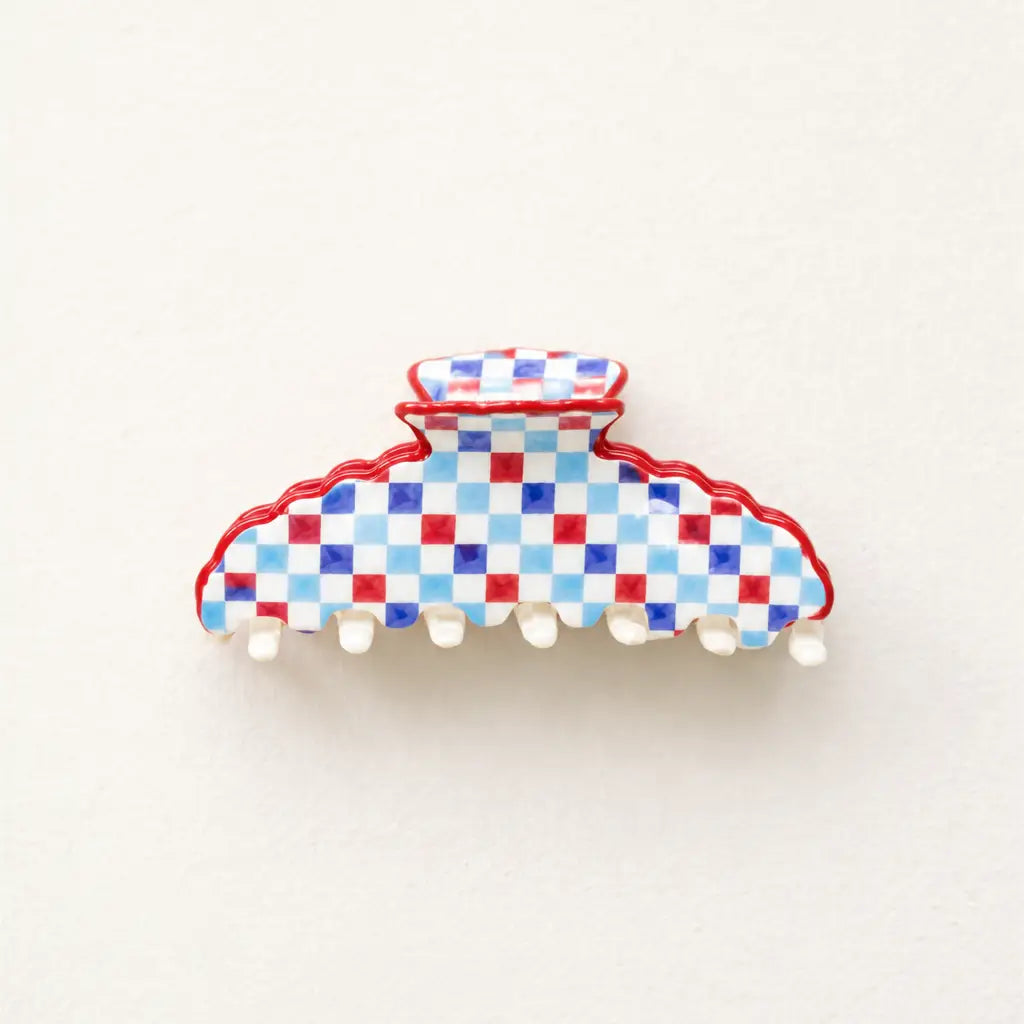 Red, White & Blue Scalloped Claw Clip
