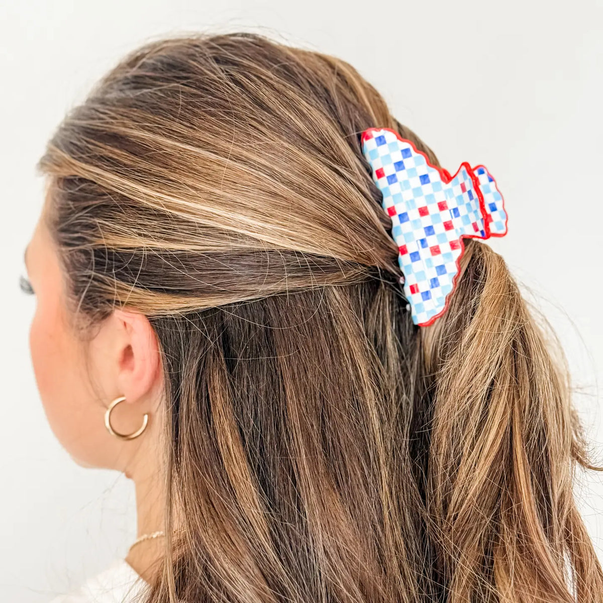 Red, White & Blue Scalloped Claw Clip