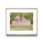 Framed artwork of Alabama's mascot with a sign at the University of Alabama