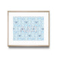Framed poster with blue and white design featuring 'Alpha Delta Pi' Greek letters on a white background