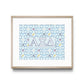 Framed poster with Alpha Xi Delta Greek letters and pattern on a white background
