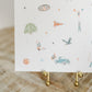 Watercolor art of Auburn symbols.