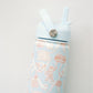 Light blue water bottle with orange and white Auburn University design on a white background