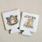 White Koozie with the Auburn University logo on one side and Aubie on the other.