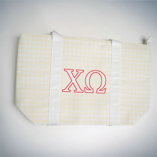 198 - Chi Omega Gingham Tote