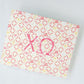 Patterned art print with Chi Omega Greek letters on a light gray background