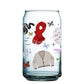 Clear glass with Taylor Swift symbols on it.