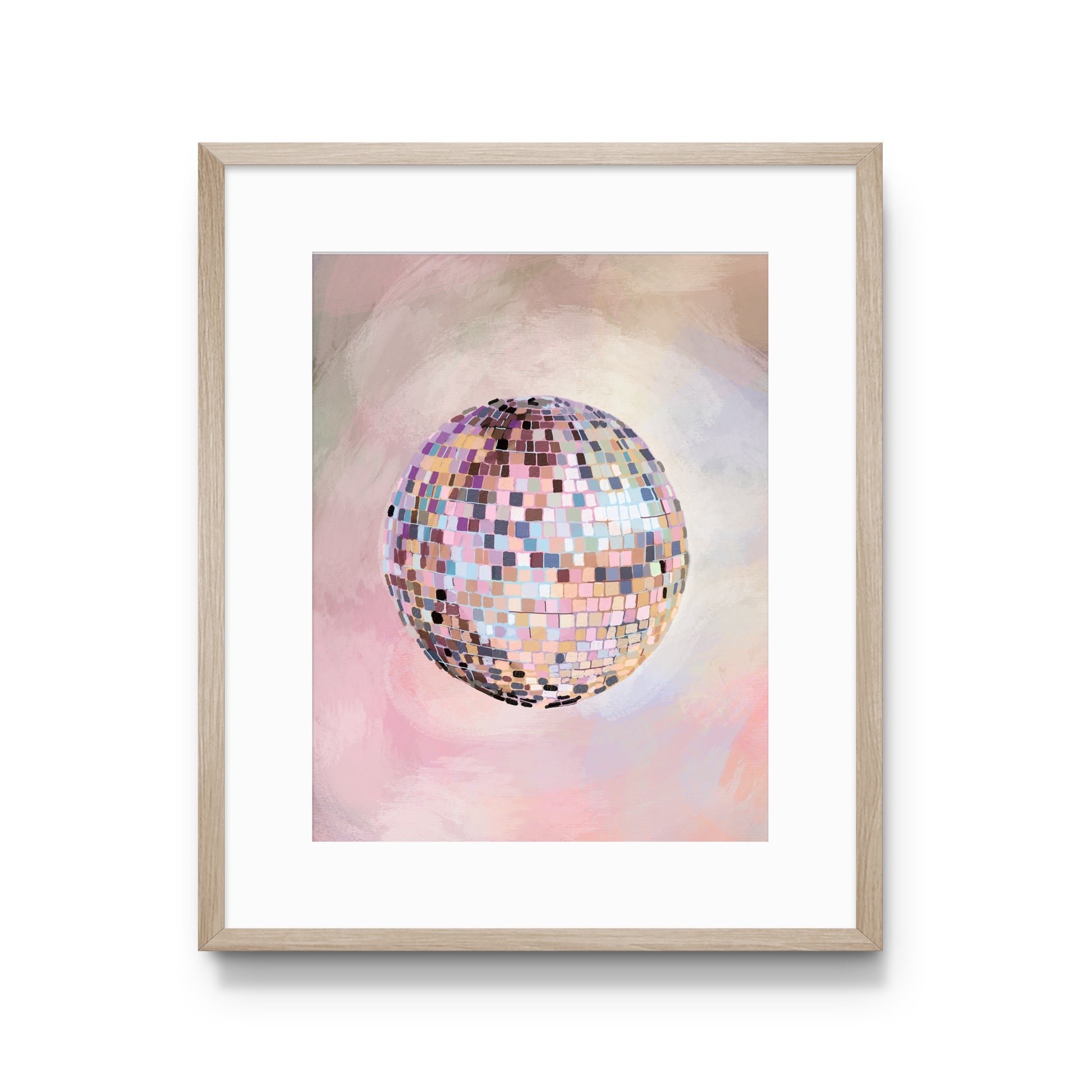 Watercolor colorful disco ball inspired by Taylor Swift.