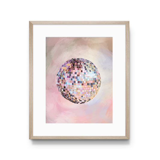 Watercolor colorful disco ball inspired by Taylor Swift.