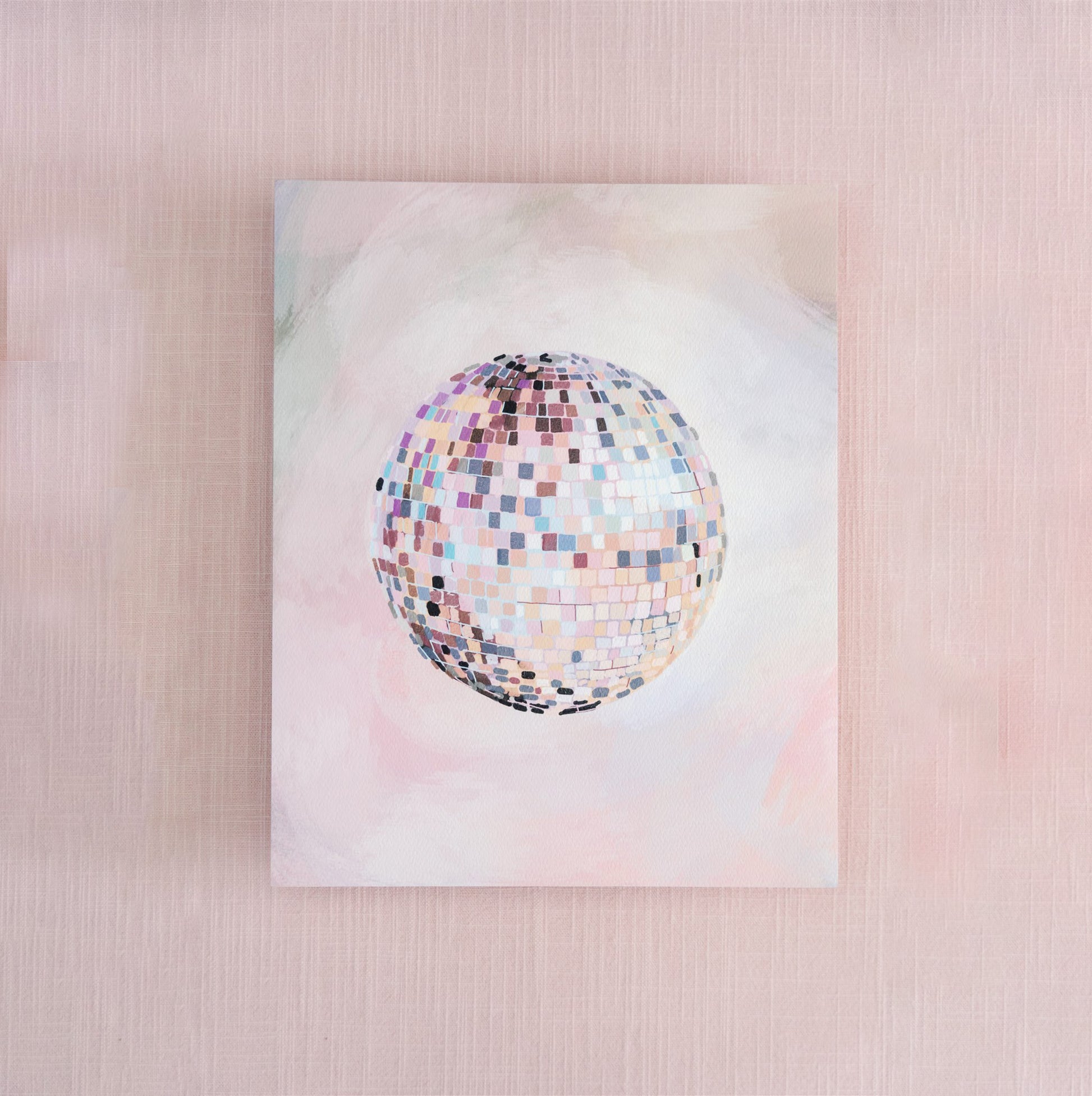 Watercolor colorful disco ball inspired by Taylor Swift.