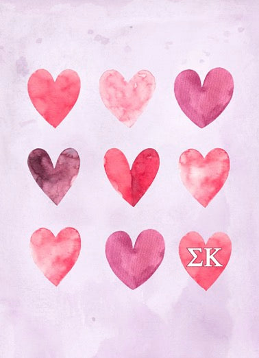 Sigma Kappa Art Print Hearts