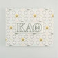 Art print with Kappa Alpha Theta Greek letters and pattern on a white background.