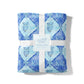 Flannel fleece blanket with owl pattern and KKG brand label on a white background