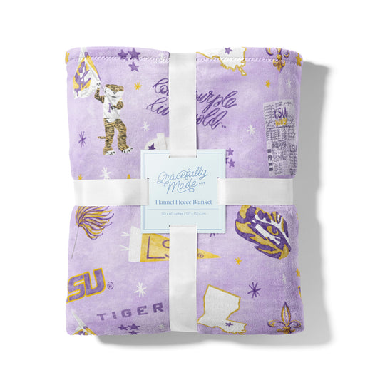 LSU Flannel Fleece Blanket