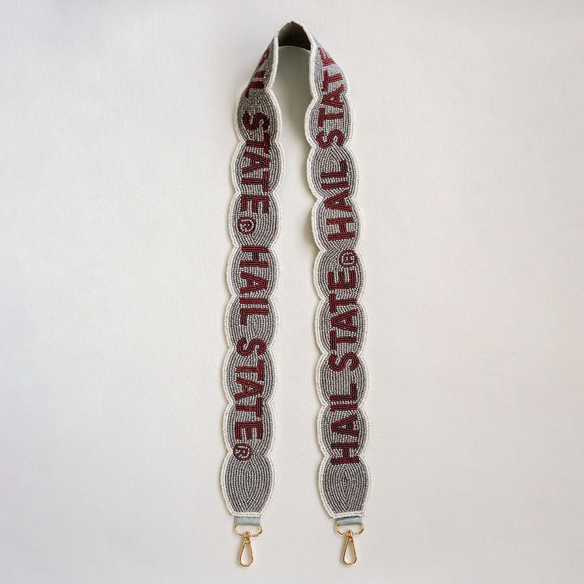 Mississippi State University Fully Beaded Scalloped Purse Strap