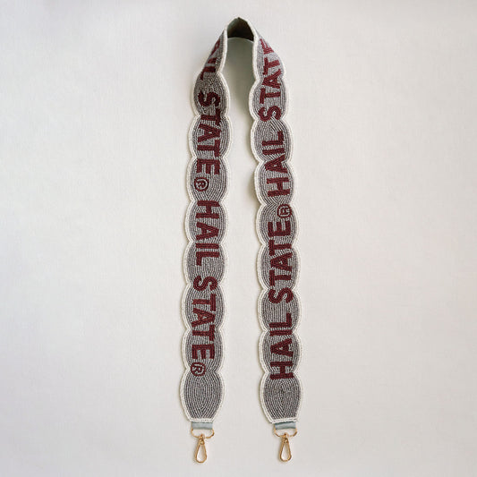 Mississippi State University Fully Beaded Scalloped Purse Strap