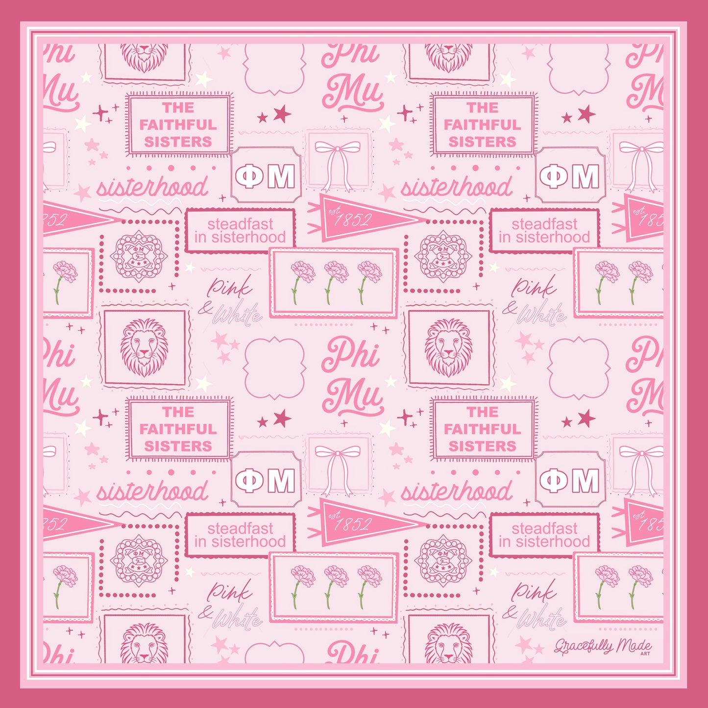 Phi Mu Silk Scarf