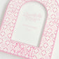 Pink photo frame with Phi Mu Greek letters and 'Gracefully Made Art' branding on a white background